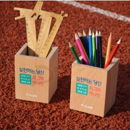 En gros personnalisé de haute qualité carré peinture bois bureau stylo Collection cas