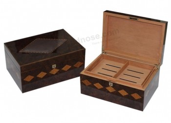 Custom Mixed Wooden Cigar Humidor for custom with your logo