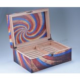 Mat aBstrActe Vadertroon houten sigarenhumidor voor op maat met uw logo