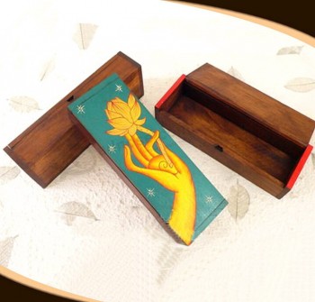 Al por mayor personalizado alto-Terminar pintando la caja de regalo de madera del producto Buda