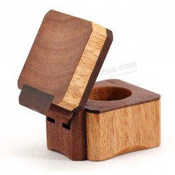 Al por mayor personalizado alto-Caja de regalo de joyería de madera de naturaleza final
