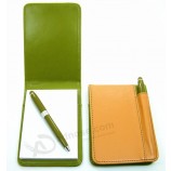 Gros personnalisé de haute qualité petit journal de poche en cuir avec stylo cerceau