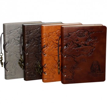 Wholesale custom high quality Embossed Sea Rover Mape Leather Notebooks with your logo