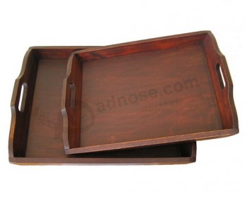 Varnished Wooden Serving Trays for Restaurants for custom with your logo