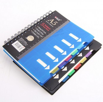 A5 Metal Spiral Subject Notebook with Divider for custom with your logo