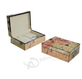 卸売カスタム高-愛らしい花の木製の宝石箱