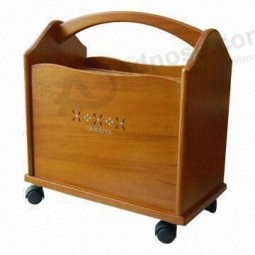 Custom high-end Wood Household Storage Box with Castors