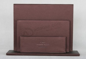 Custom high-end Top Quality Brown Leather File Holder for Hotals