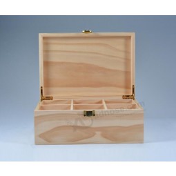 Al por mayor personalizAnuncio.o alto-Caja de almC.Aenamiento de té de mAnuncio.era de pino natural final