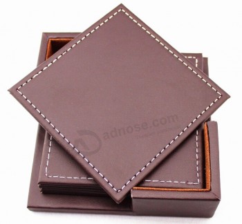 Custom high-end Leather Insulation Mats Set for Coffee House