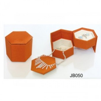 Orange Red Embossed Paper Jewelry Gift Box (JB-006) for custom with your logo