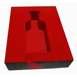 定制红色包装eva葡萄酒托盘与天鹅绒定制与您的标志