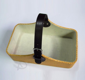 Custom high-end Leather Hotal Supplies Storage Basket