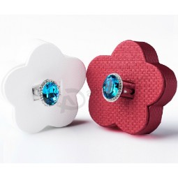 花のスタイルのサファイア結婚指輪のギフトボックス (Jb-021) あなたのロゴとのカスタムのために
