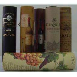 Caixas de vinho de PApel de imPressão de tubo redondo (Wb-002) Para o coStume com o seu logotipo