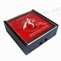 Custom high-end Wood Display Box with Acrylic Lid for Souvenir Medal (EB-006)