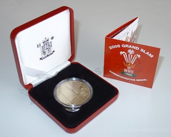 Commemorative Gold Coin Showing Box with Certificate (JB-022) for custom with your logo