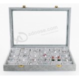 Multi Division Jewelry Storage Box with Glass Window for custom with your logo