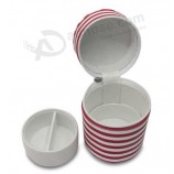 Round Leather Storage Box for Hair Clips for custom with your logo