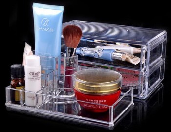 Haut personnalisé-Organisateur de maquillage Acrylique fin avec des tiroirs (Annonce-005)