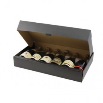 Caja de envío de vino corrugAnuncio.o negro liso (Wb-021) Pensilvaniara personalizAnuncio.o con su logotipo
