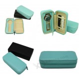 Portable Leather Watch Packaging Zipper Bag for custom with your logo