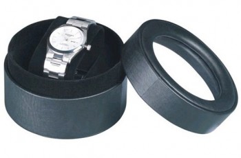 Schwarzer runder DamenuhrkaSten mit FenSter (Wb-006) Für benutzerdefinierte mit Ihrem Logo