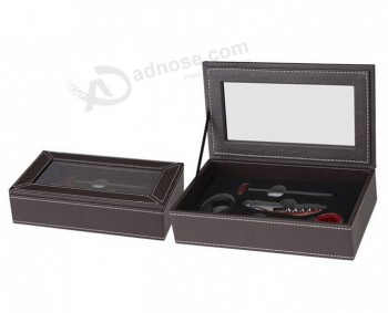 Functional Leather Wine Corkscrew Tools Box (PA-010) for custom with your logo