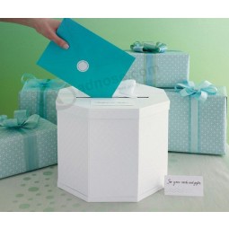 Caixa de coleta de hexágono branco Para cartas personalizDe Anúncios.as com seu logotipo