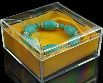 Haut personnalisé-Extrémité carrée claire boîte de bijoux en Acrylique
