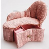 Pink Fabric Safa-Shaped Pendents Storage Gift Box for custom with your logo