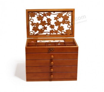 Boîte de rangement en bois Multi tiroirs marron pour cuStom avec votre logo
