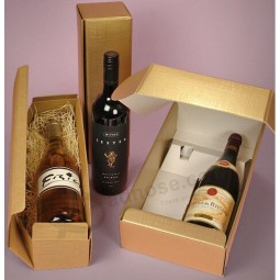 Custom high-end Golden Paper Board Wine Presentation Boxes