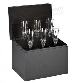 Benutzerdefinierte hoch-Ende Deluxe BlAck Wine Gläser Aufbewahrungsbox Geschenkbox