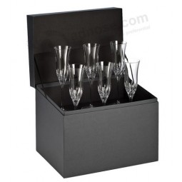 Custom high-end Deluxe Black Wine Glasses Storage Gift Box