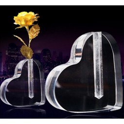 Benutzerdefinierte hoch-Ende herzförmigen KriStall Acryl Blumenhalter Basis