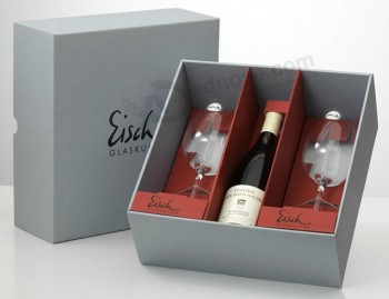 изготовленный под заказ высокий-коробка для упаковки из картона для шампанского и стаканов