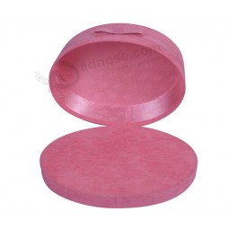 Pink Oval Shaped Velvet Necklace Showing Box (GB-028) for custom with your logo