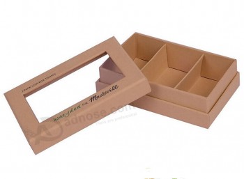 2017 Custom high-end Brown Kraft Paper Porcelain Box with Dividers