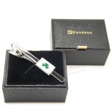 Custom high-end Small Black Leather Breastpin Gift Box