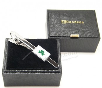Custom high-end Small Black Leather Breastpin Gift Box