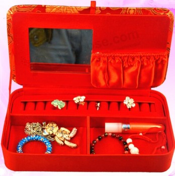 Alto personalizzato-Fine scatola di immagazzinaggio di gioielli di abbigliamento rosso
