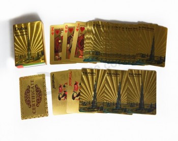 卸売カスタム高品質のトップグレードカスタム黄金の紙の印刷ポーカー