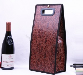 Haut personnalisé-Fin sAc d'eMballage en cuir de haut niveau de vin