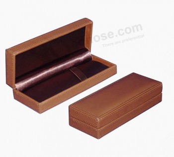 Custom high-end Luxury Brown Leather Pen Display Box