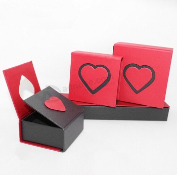 изготовленный под заказ высокий-конец красной формы сердца коробки ювелирных изделий