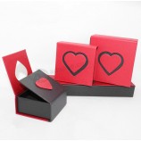 Custom high-end Red Heart Shape Jewelry Boxes