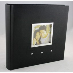 Custom high-end Classic Black Leather Family Photo Album (PA-023)