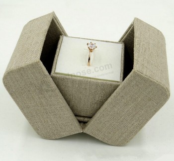 Custom high-end Linen Cloth Covering Ring Box