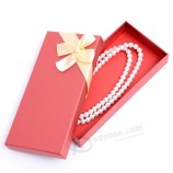 Custom high-end Red Pearl Necklace Gift Box with Bowknot